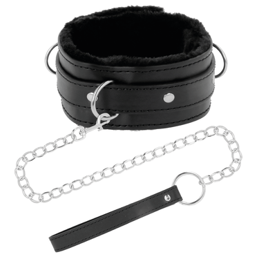 Collare BDSM imbottito regolabile con fibbia di blocco e guinzaglio in pelle PVC